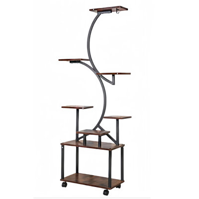 Plant Stand with Grow Lights, 8 Tiered Indoor Plant Shelf, 61" Tall Plant Stand for Indoor Plants Multiple, Metal Plant Flower Holder Stand, S-Shaped Plant Rack for Home
