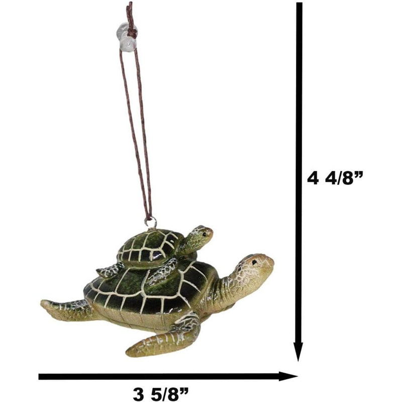Ensemble de 6 décorations murales pour mère et bébé tortues marines