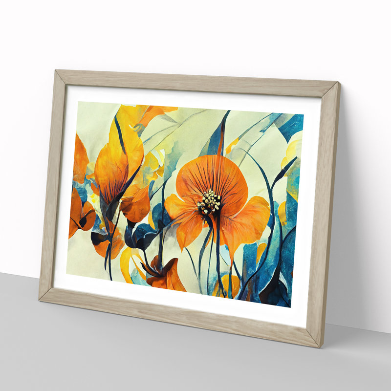Flowers - Framed Print, 34cm H x 46cm W, Oak Framed