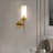 Ilgar Golden Wall Lamp with Transparent Glass Lampshade