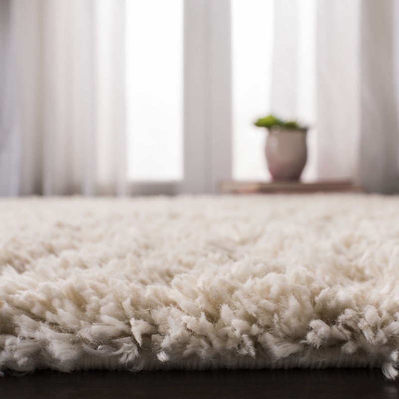 Sador Shag 800 Performance Solid Color Rug, Runner 2'3" x 14', Creme