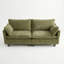 Canapé moderne en chenille vert moderne, canapé compact à 2 places avec deux ports de chargement USB et poches latérales, petit canapé pour chambre, bureau, appartement.-131141844