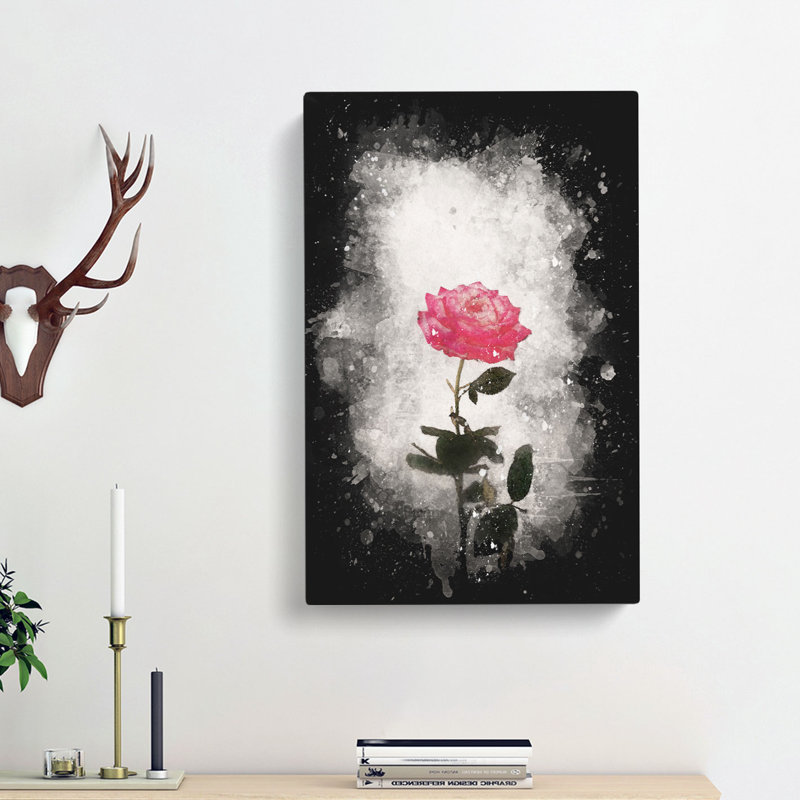 Climbing Pink Rose - Wrapped Canvas, 45cm H x 30cm W x 4cm D