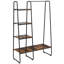 Organisateur de garde-robe autoportant en métal avec 5 tablettes suspendues - noir-1297880295
