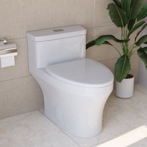 Prism One-Piece Modern Toilet, Comfortable Seat Height Toilet with Dual-Flush Fully Glazed (Seat Included)