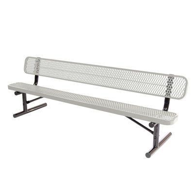 Banc gris texturé, extensible, 2,44 m, avec dossier, portable