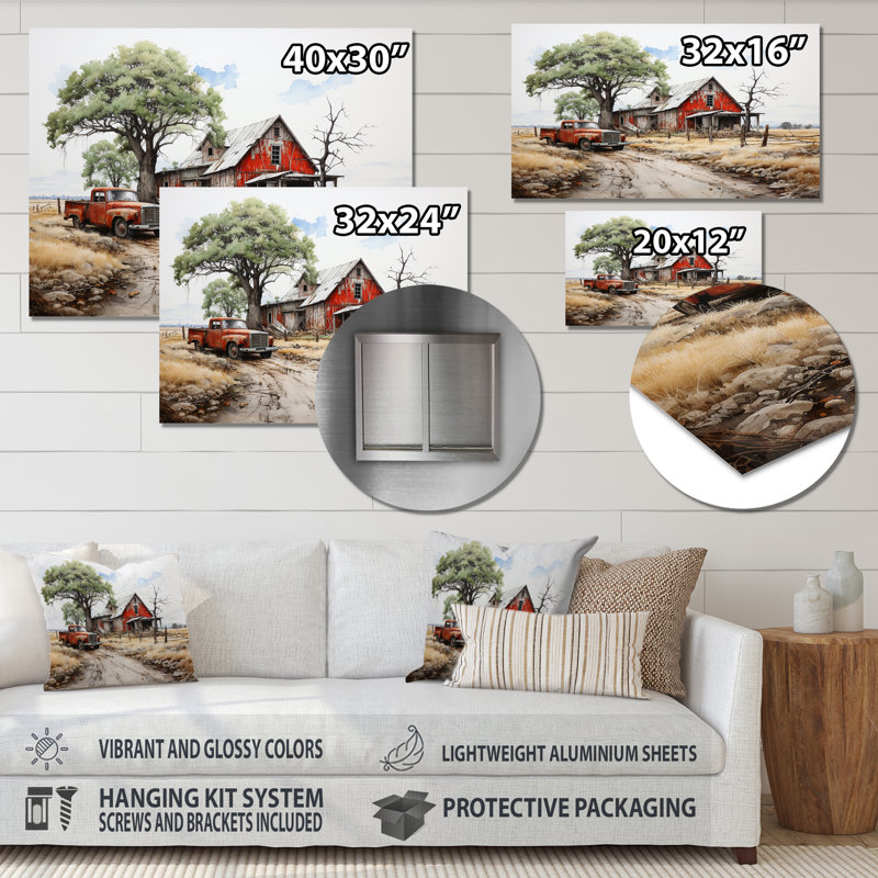 Farmhouse Homestead Legacy - impression sur métal, H 12 po x l 20 po x P 1 po