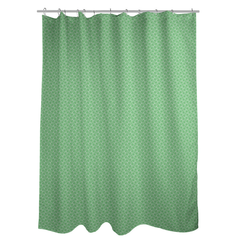 Rideau de douche simple hexagonal classique, Vert, Classic Hexagonal