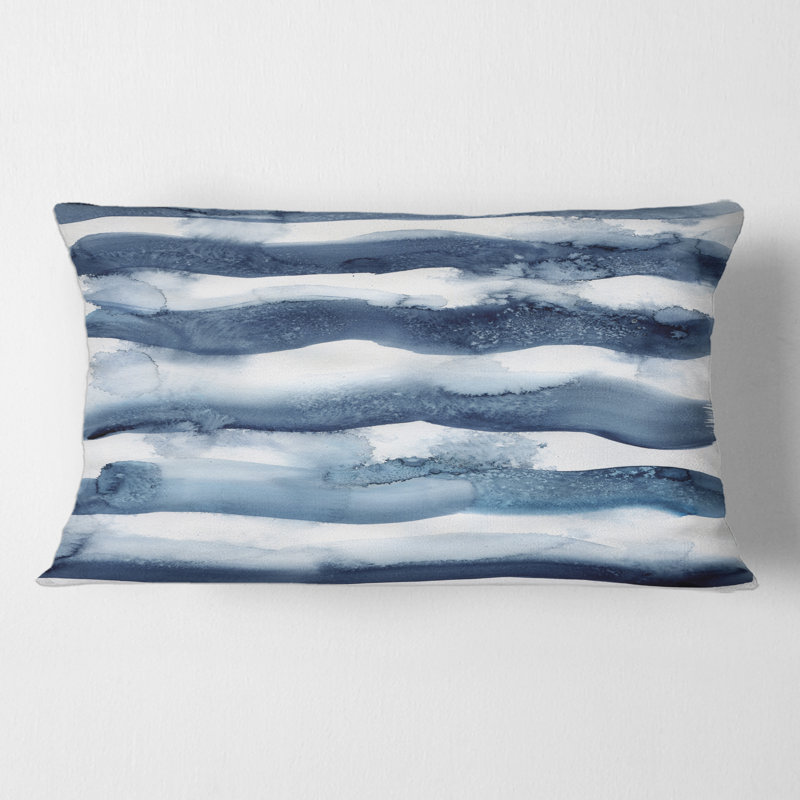 Abstrait vagues bleues classiques abstraites - coussin imprimé moderne