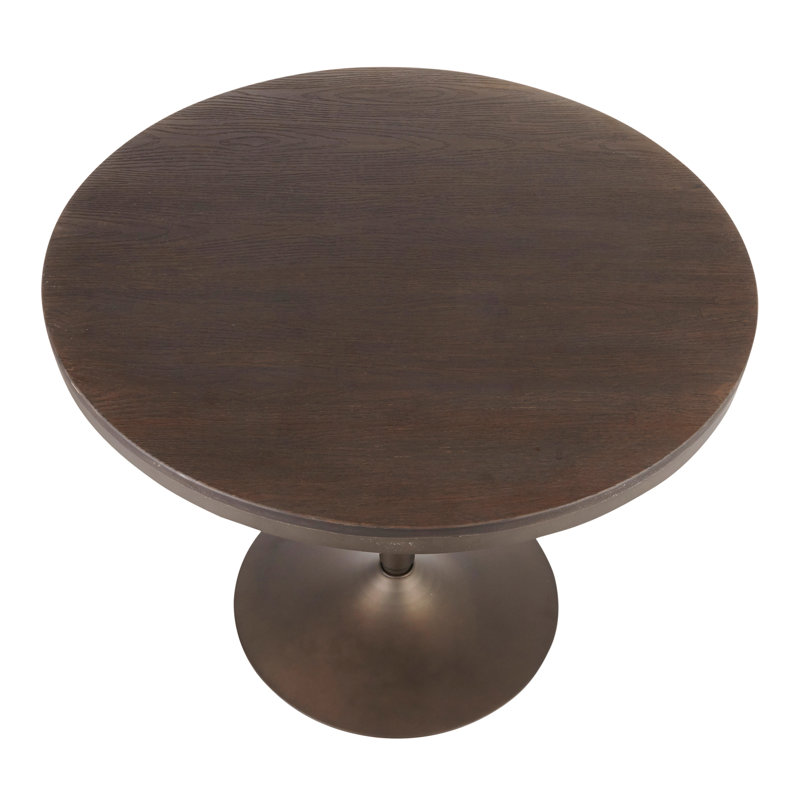 Table de salle à manger industrielle Dakota en métal antique et espresso, Espresso