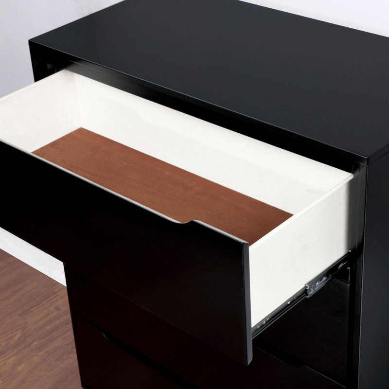 Commode 4 tiroirs Chilowee, Noir