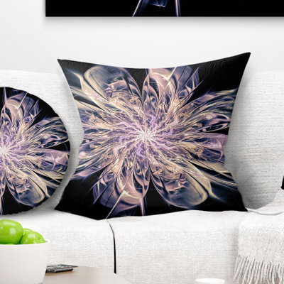 Pétales de fleurs bleues fractales - coussin imprimé floral