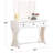 Unique Modern Bedroom Vanity Set W Stool Foldable Mirror Drawers White Color MDF Veneer 1Pc Vanity Furniture