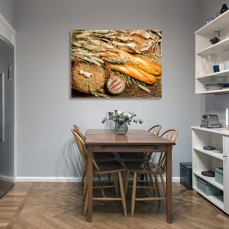 Pain et blé sur toile, H 24 po x l 36 po x P 1,5 po