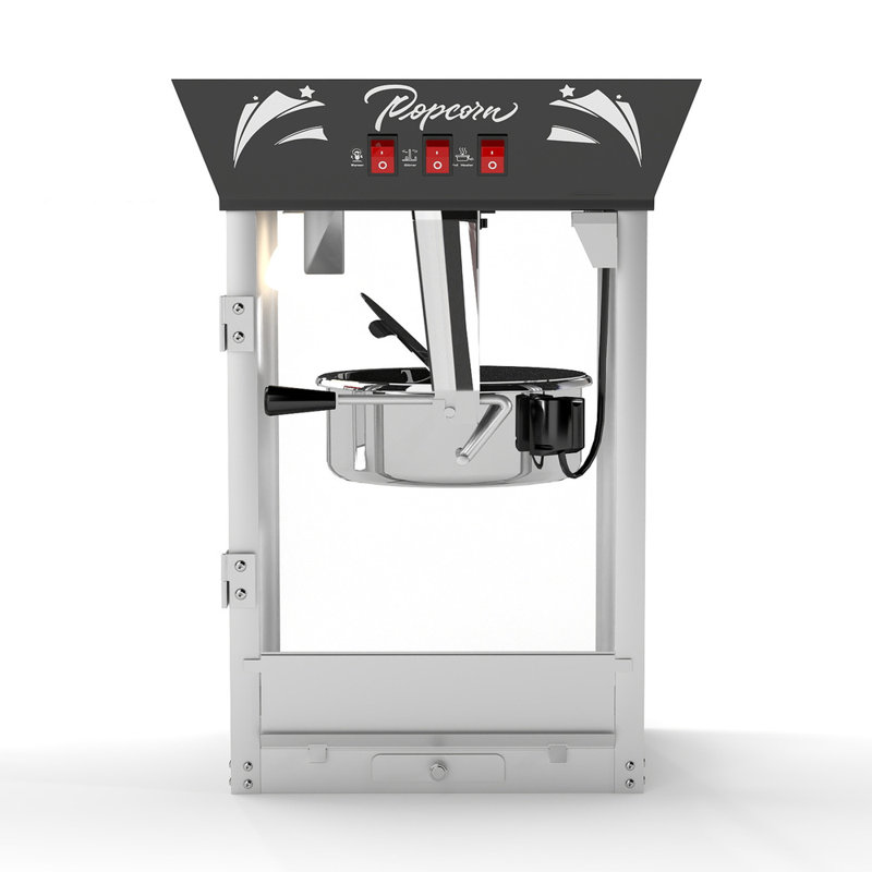 Machine à maïs soufflé commercial 12 oz - Machine de comptoir 850 W avec verre trempé et plateau chauffant (noir)