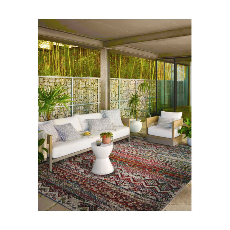Tapis tissé à motif de paille lavable à la machine, Sous-tapis rond 3 pi 3 po inclus
