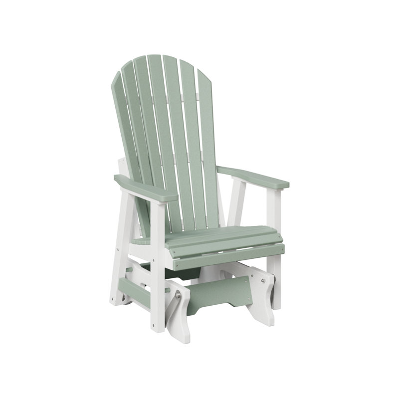 Comfo Back Outdoor Glider, Seafoam/White