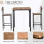Ensemble de table de bar 3 pièces, ensemble de table de salle à manger à hauteur de comptoir industriel-67550671