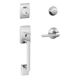Century Handleset with Double Cylinder Deadbolt and Latitude Door Lever and Rosette