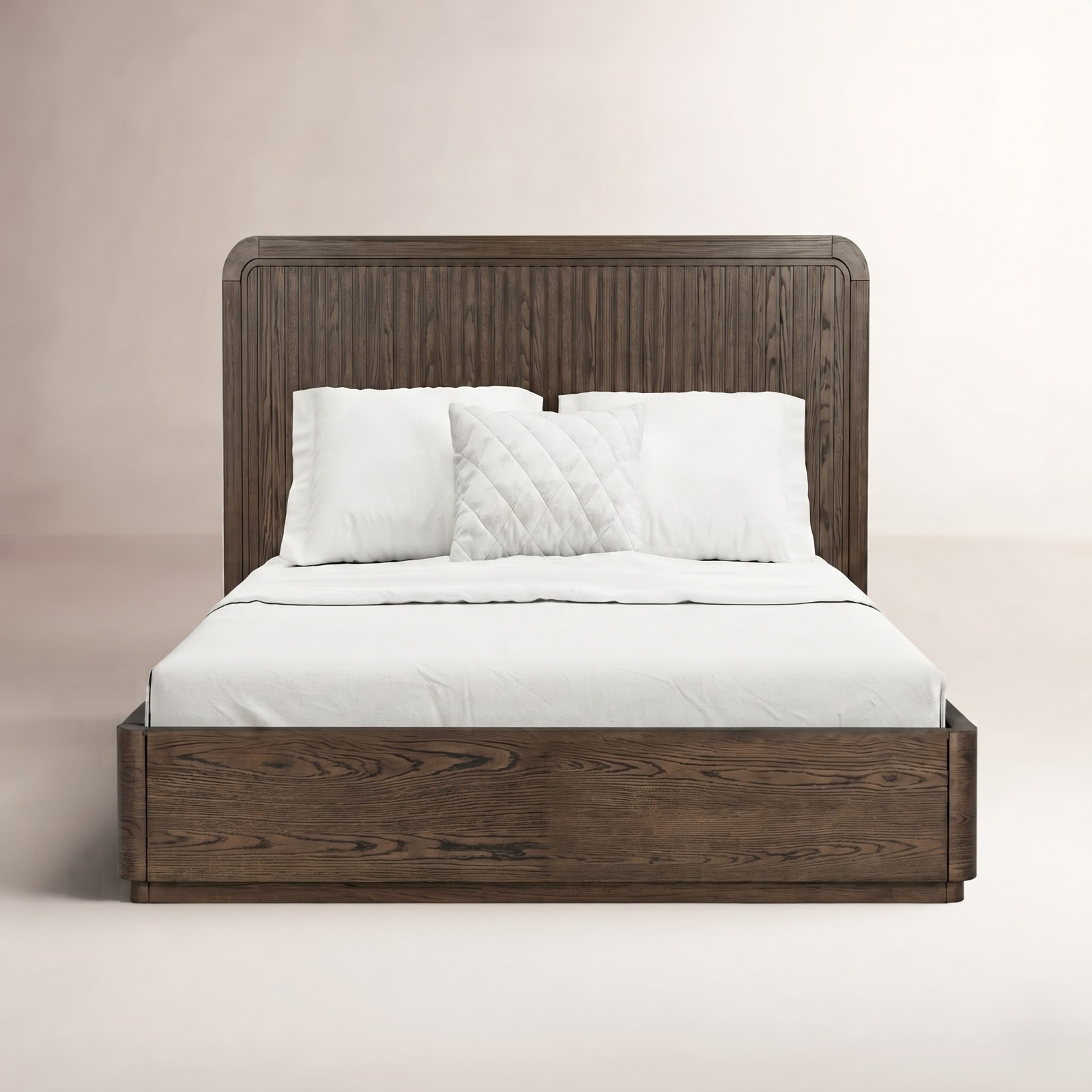 Greer Storage Oak Bed, Queen, No