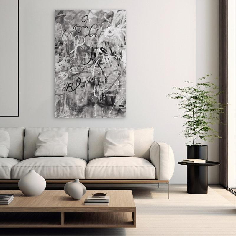 Graffiti contemporain et moderne liberté monochromatique, H 60 po x l 40 po