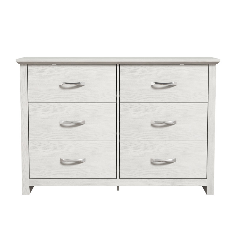 Roddy Transitional 46.9" W 6 Drawer Dresser, Antique White 