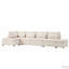 Canapé-lit modulaire de 107 po avec canapé-lit, accoudoirs réglables en forme de L, charge USB et de type C, repose-pieds avec rangement à mouvement libre, combinaison libre pour le salon et l’appartement, chenille