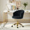 Rasnick 53cm W Modern Velvet Swivel Tufted Office Chair