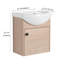 Meuble-lavabo mural 18 po avec lavabo en céramique chêne clair