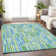 Premium Machine Washable Tweedy Aqua Rug