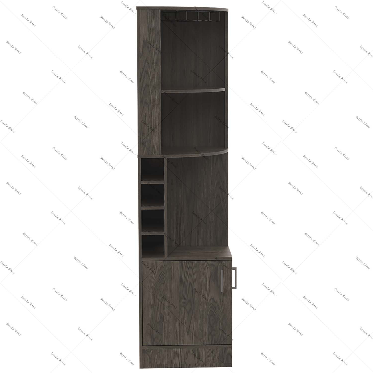 Hokku Designs Seattle Bar Cabinet, Eight Bottle Cubbies, Two Large Open ...