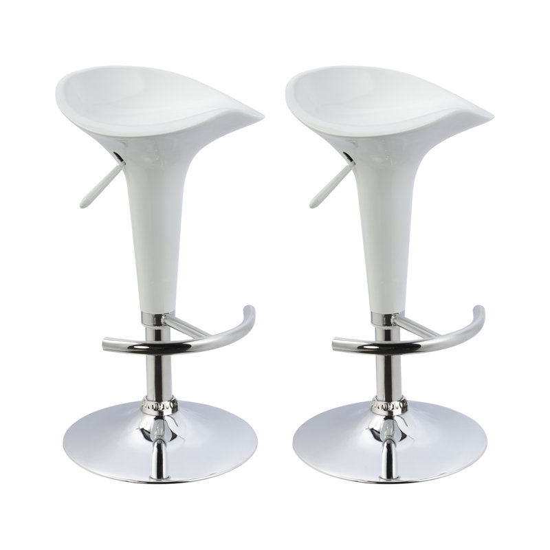 Gibbons Swivel Adjustable Height Bar Stool, White
