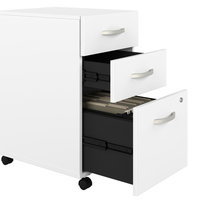Studio C 3 Pieces Manufactured Wood Configurable Rectangular Desk office Set, White