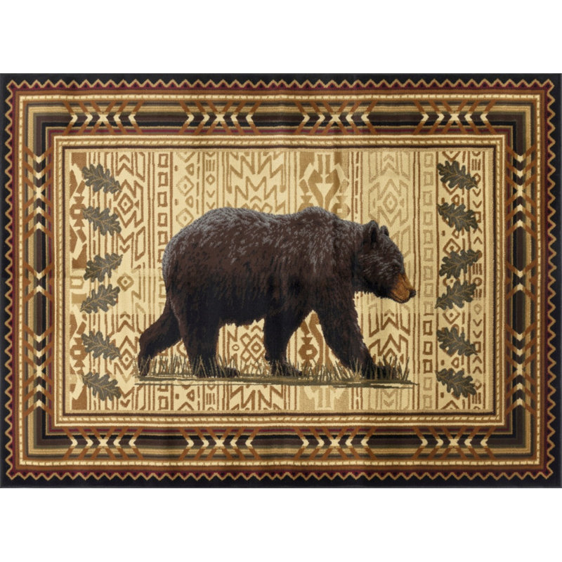 Nature's Nest GC_CBL3010 Black 5 Ft. 3 In. X 7 Ft. 3 In. Lodge Area Rug, Rectangle 5'3" x 7'3"