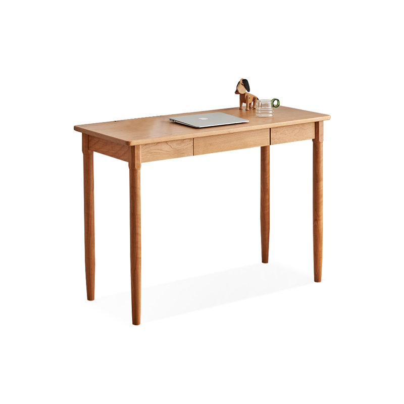 Bureau en cerisier rectangulaire en bois massif avec 1 tiroir, H 29,53 po x l 43,31 po x P 17,72 po