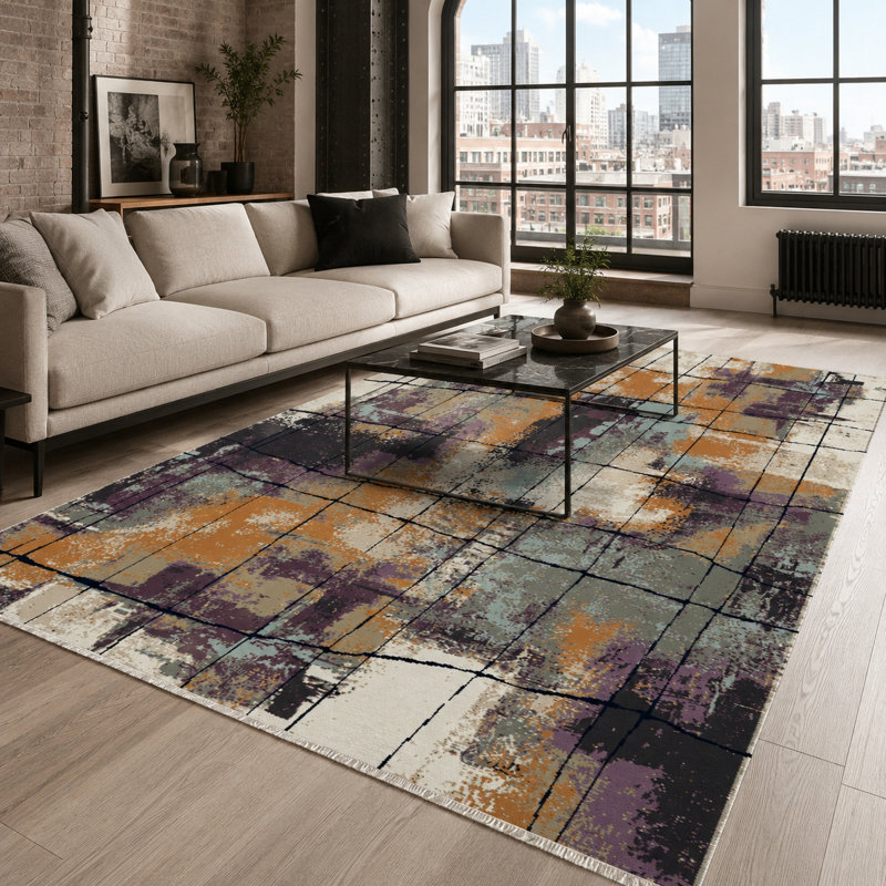 Striped Cotton and Chenille Flatweave Area Rug, 60 x 100 cm