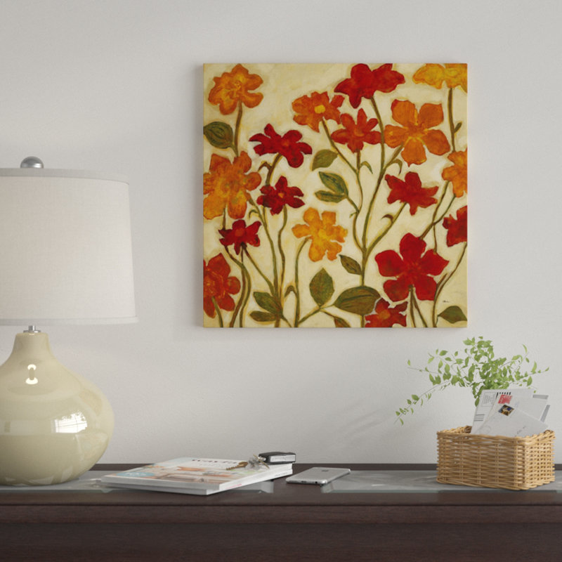 « happy home fleurs ii », impression sur toile, H 12 po x l 12 po x P 0,75 po, Pas de tapis, Toile tendue