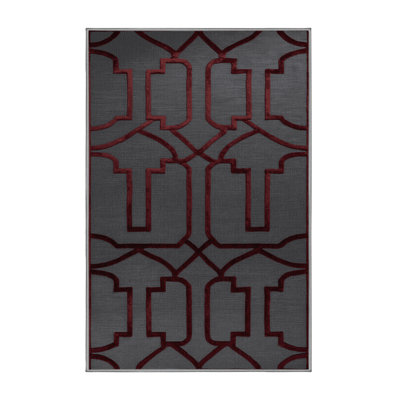 Tapis gris en treillis lavable à la machine