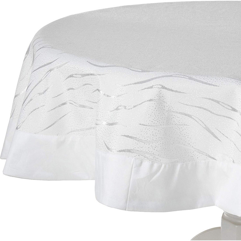 Nappe, Blanc / argent, L 70 po x l 70 po