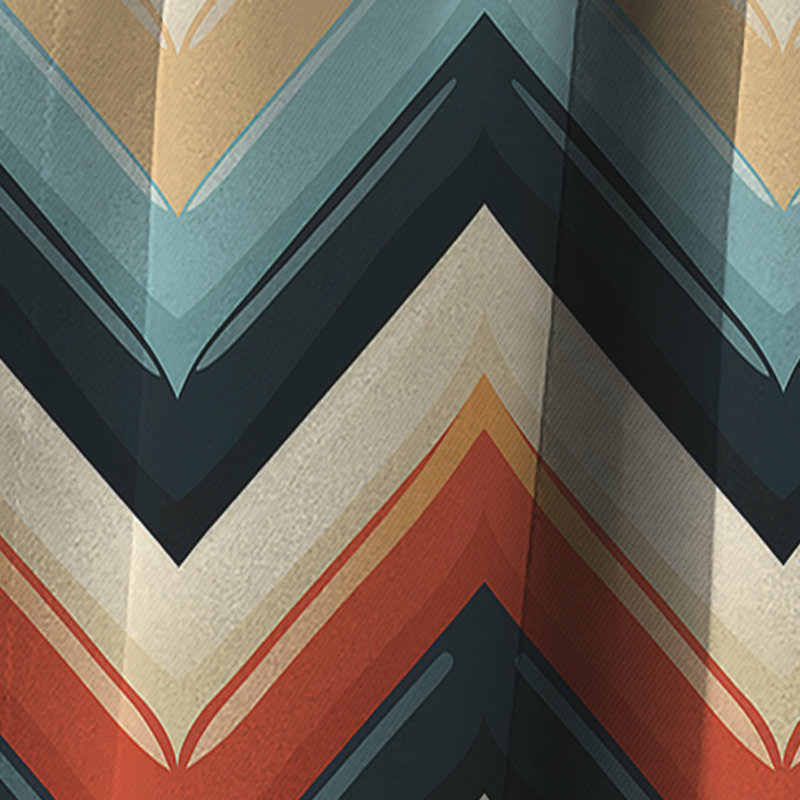 Motif à chevron rétro I - Chevron - Rideau occultant à chevrons - 1 panneau, L 52 po x L 95 po