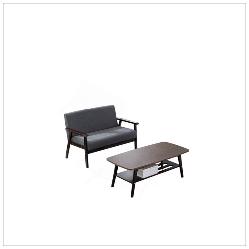 Ensemble de table basse et causeuse Espresso, Gris, Noir