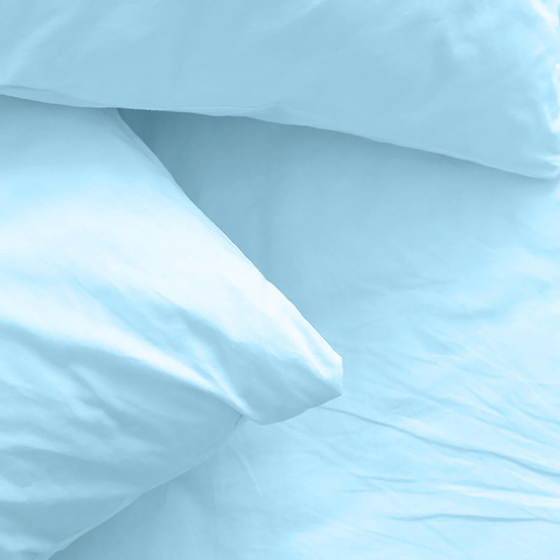 Ensemble de draps en rayonne de bambou 6 pièces , Ensemble de draps pour taille de lit grand avec un, Bleu pâle