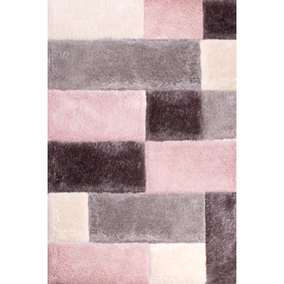 Olcay Hand Tufted Pink/Grey/Cream Rug
