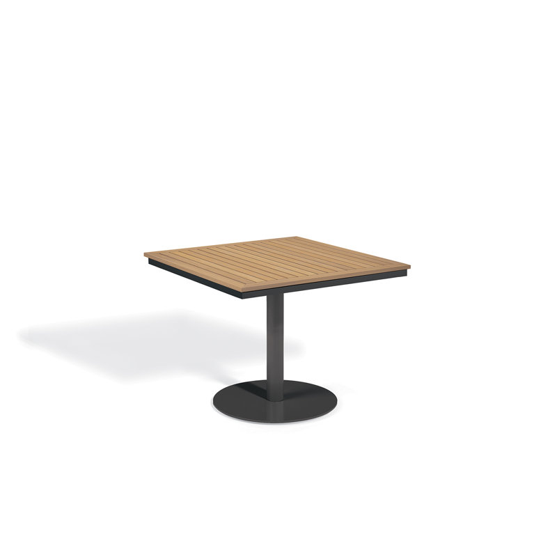 Travira Outdoor Square Bistro Table, Carbon, 38" W x 38" L x 29.5" H, Natural Tekwood