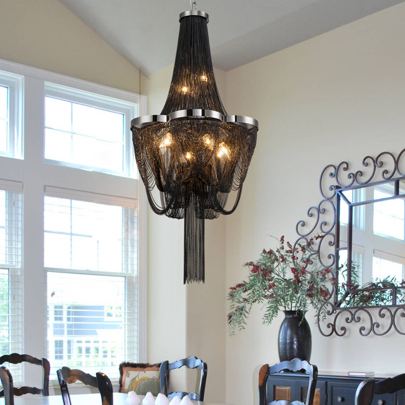 Jovonn 8 - Light Dimmable Empire Chandelier, Black