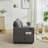 88” W Faux Leather Couch With Square Armrests-422103570