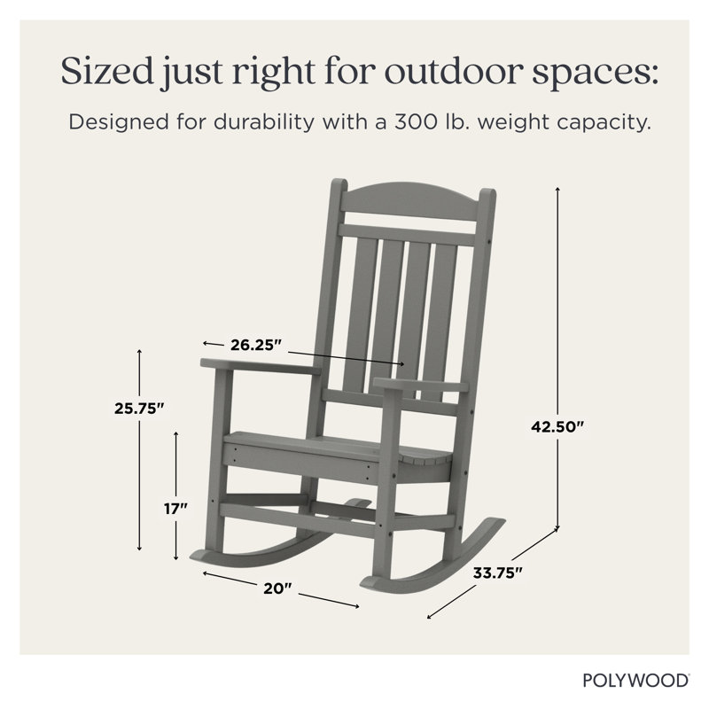 Chaise berçante POLYWOOD, Gris ardoise