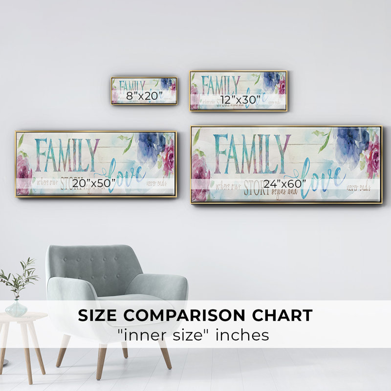 Family Love Story - toile encadrée, H 20 po x l 50 po