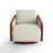 Upholstered Farmhouse Edging Swivel Barrel Chair With Toss Pillows-723334081