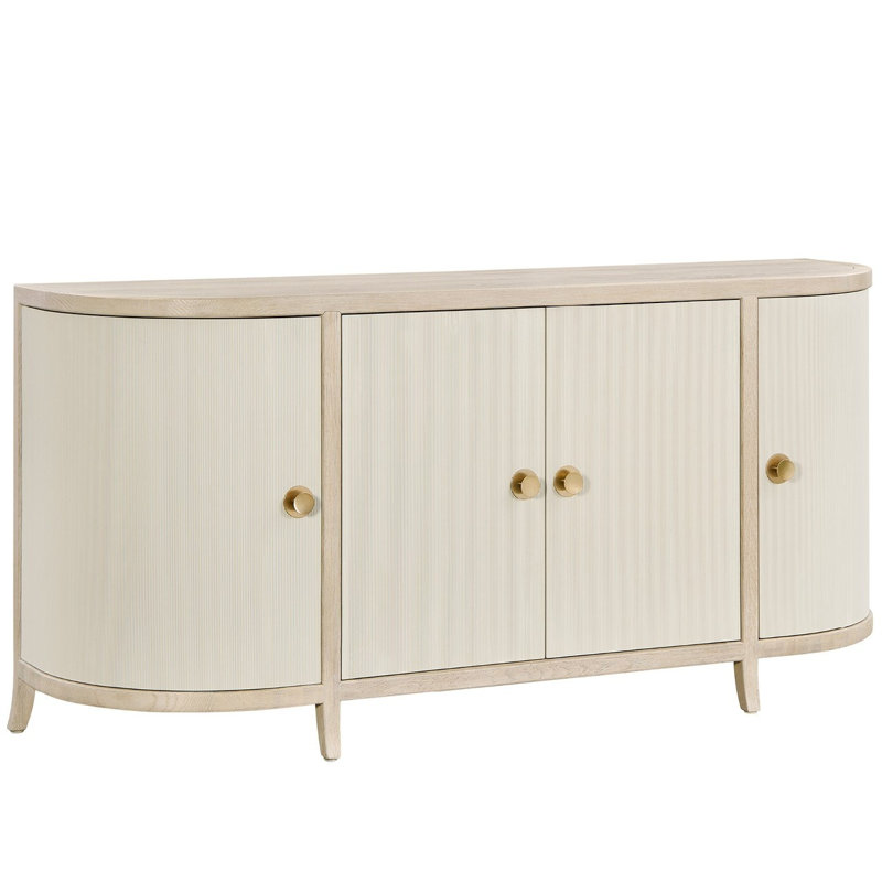 Velora 73" Wide White Oak Finish Multi-Functional Sculptural Modern Traditional Credenza